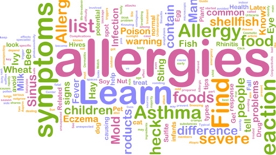 Allergies word cloud