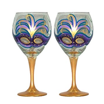 Mardi Gras Wine Glasses