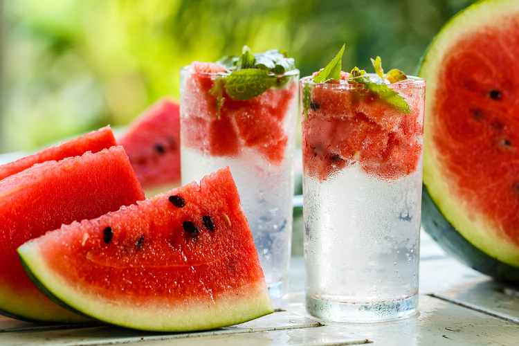 Detox water with watermelon